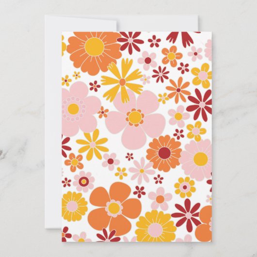 レトロフラワーイレブンはヴィーベ11誕生日 招待状 (裏面)