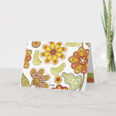 レトロフラワーオレンジグリーンハッピーマザーズデイ カード (裏面)