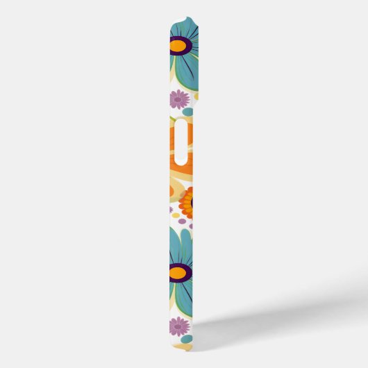 レトロフラワーオレンジ薄紫と緑 Case-Mate iPhoneケース (裏面 / 右)