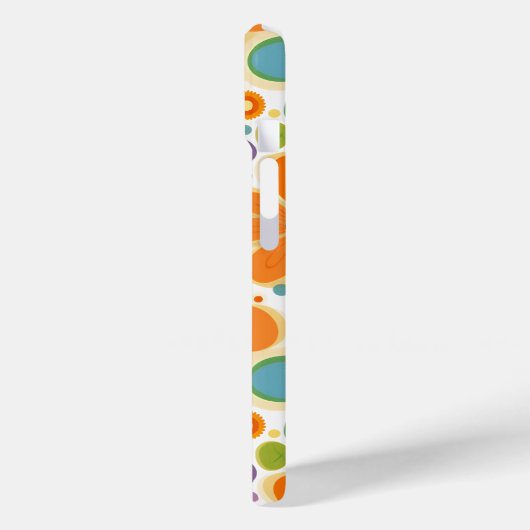 レトロフラワーオレンジ薄紫と緑 Case-Mate iPhoneケース (裏面 / 左)