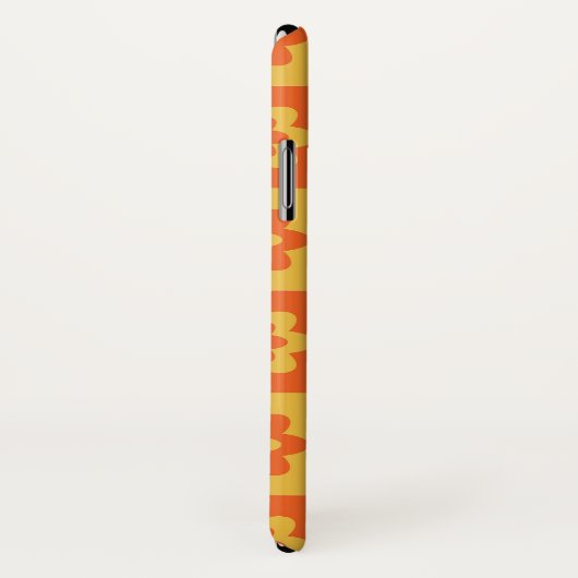 レトロフラワーオンチェッカーボードイエローオレンジカスタム色 Case-Mate iPhoneケース (裏面/右)