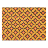 レトロフラワーオンミッドセンチュリーオレンジサークル テーブルクロス (正面(横))