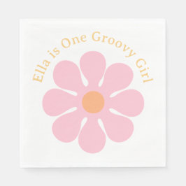 レトロフラワーグルービーヒッピー60s誕生日 スタンダードランチョンナプキン