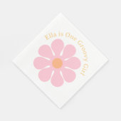 レトロフラワーグルービーヒッピー60s誕生日 スタンダードランチョンナプキン (角)