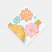 レトロフラワーグルービーヒッピー60s誕生日 スタンダードランチョンナプキン (角)