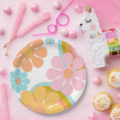 レトロフラワーグルービーヒッピー60s誕生日 ペーパープレート (パーティー)