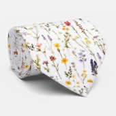 レトロフラワーズパターンコテージコアワイルドフラワーズ ネクタイ (ロール)