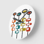 レトロフラワーズ ラウンド壁時計 (傾斜)