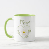 レトロフラワーハートハッピー顔スペインの、ママ、ママ マグカップ (左)