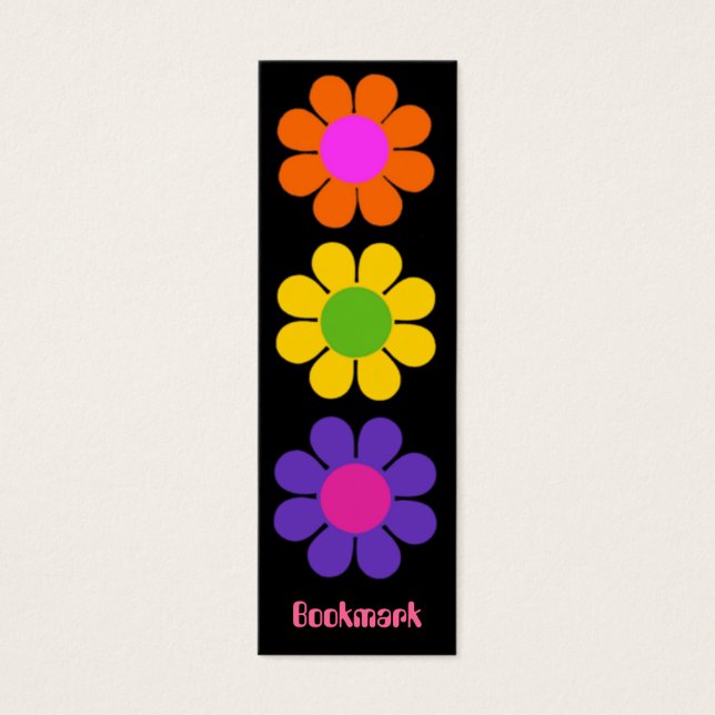レトロフラワーパワーブックマーク (正面)