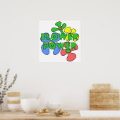 レトロフラワーパワーポスター ポスター (キッチン)