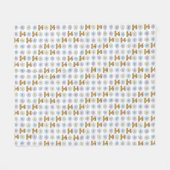 レトロフラワーパワー「ライフは良い」 - カラフル 70年代 フリースブランケット (正面(横))