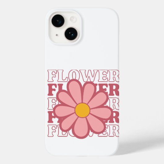 レトロフラワーパワー – ヴィンテージピンクデイジー Case-Mate iPhoneケース (裏面)