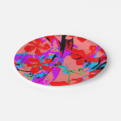 レトロフラワーピンク ペーパープレート (アングル)