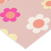 レトロフラワーピーチ赤面ピンクオレンジフローラ ショートテーブルランナー (コーナー)