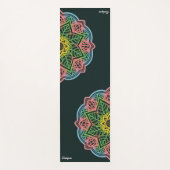 レトロフラワーマンダラパーソナライズされた ヨガマット (正面)