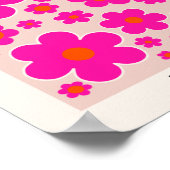 レトロフラワーマーケットフローレンス抽象芸術ピンクフローラ ポスター (角)