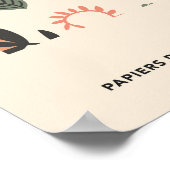 レトロフラワーマーケットベルリンカラフルフローラ ポスター (角)