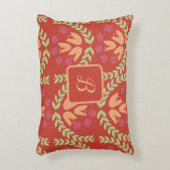 レトロフラワーモノグラムアクセント枕 アクセントクッション (正面(垂直))