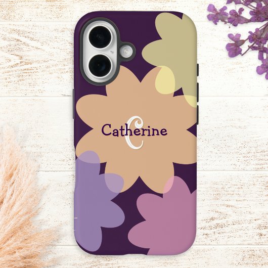 レトロフラワーモノグラムデザイン Case-Mate iPhoneケース