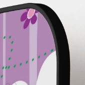 レトロフラワーラディバグ60の70のイラストレーション ピックルボールラケット (左詳細)