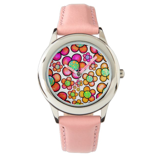 レトロフラワーレインボーガールパワー 腕時計 (正面)
