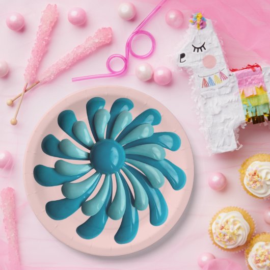 レトロフラワー – MCM春夏庭園の結婚式 ペーパープレート (パーティー)