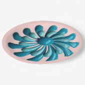 レトロフラワー – MCM春夏庭園の結婚式 ペーパープレート (アングル)