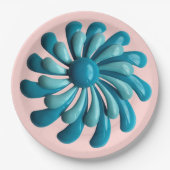 レトロフラワー – MCM春夏庭園の結婚式 ペーパープレート (正面)