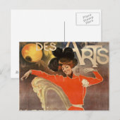 レトロフランスのスタイルポストカード「キャバレー・デ・アーツ」 ポストカード (正面/裏面)