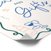 レトロフランスのピ図解入りの、写真付きのンク徴候ブライダルシャワー ポスター (角)