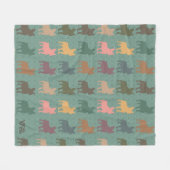 レトロフランスのブルドッグ毛布ヴィンテージ フリースブランケット (正面(横))