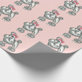 レトロフランスのプードルラッピング紙 ラッピングペーパー (角)