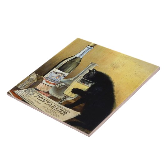 レトロフランスのポスター"absinthe bourgeois" タイル (側面)