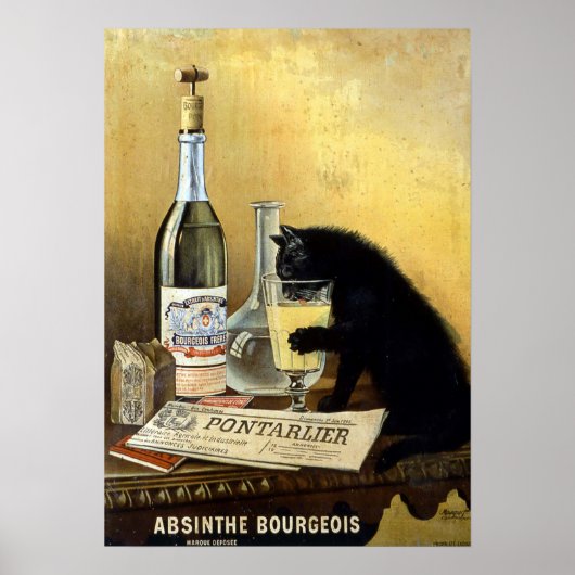 レトロフランスのポスター"absinthe bourgeois" ポスター (正面)