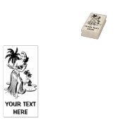 レトロフラ女 ラバースタンプ (押印)