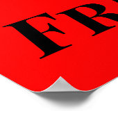 レトロフリーダムレッドポップ・アートのブラックランニングアートの馬 ポスター (角)