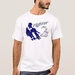 レトロフリーライフスケーターのためのフリーフライトファイター Tシャツ