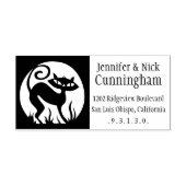 レトロフルムーンキャット差出人住所スタンプ ラバースタンプ (インプリント)