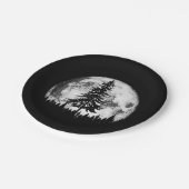 レトロフルムーン&ミニマリストパインツリーヴィンテージグラ ペーパープレート (アングル)