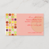 レトロフルーツの名刺、raspberryの背景 名刺 (正面)