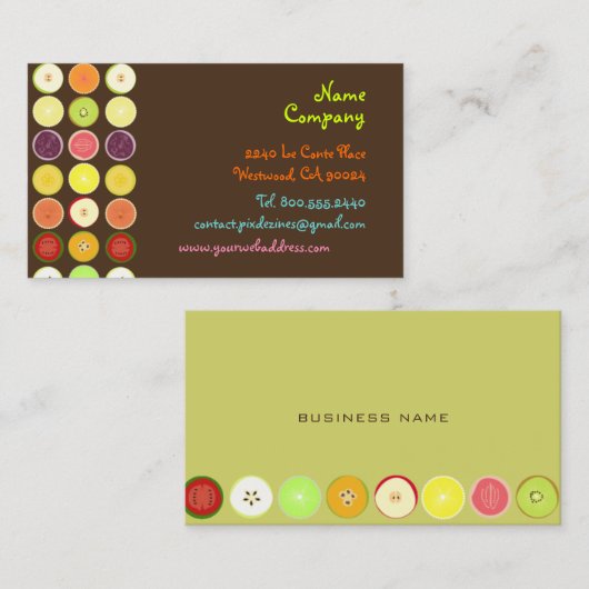 レトロフルーツデザインプロファイルカード 名刺 (正面/裏面)