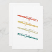 レトロフルート楽器ギフトミュージックフルート 招待状 (正面/裏面)