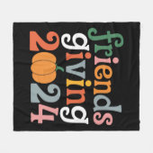 レトロフレンズ与えズ2024感謝祭秋 フリースブランケット (正面(横))