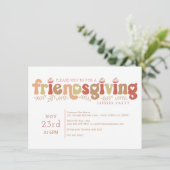 レトロフレンドサンドディナーパーティの招待状 招待状 (スタンド正面)