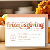 レトロフレンドサンドディナーパーティの招待状 招待状