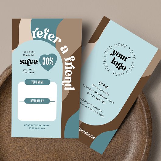 レトロフレンド参照Groovyロゴ美しいサロン 紹介カード