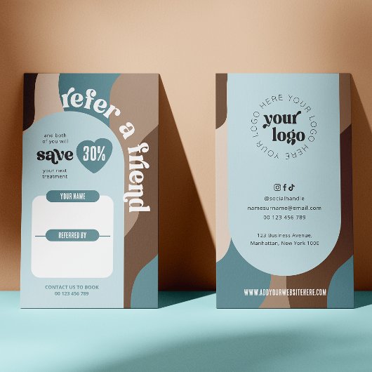 レトロフレンド参照Groovyロゴ美しいサロン 紹介カード