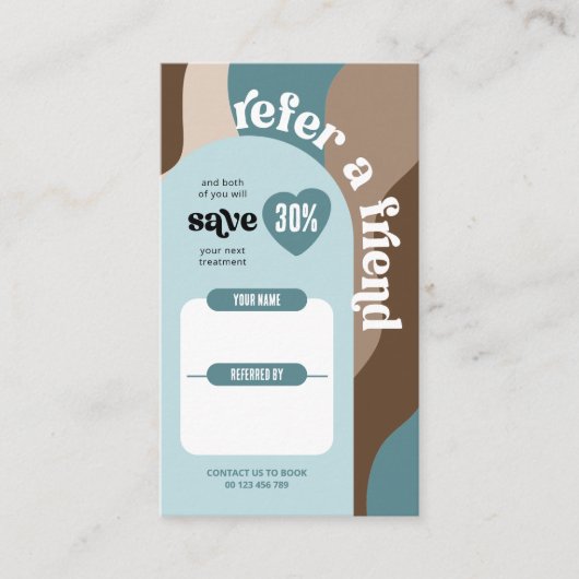 レトロフレンド参照Groovyロゴ美しいサロン 紹介カード (正面)