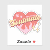 レトロフレームハートあなたが私のソウルメイトのビニル シール (シート)